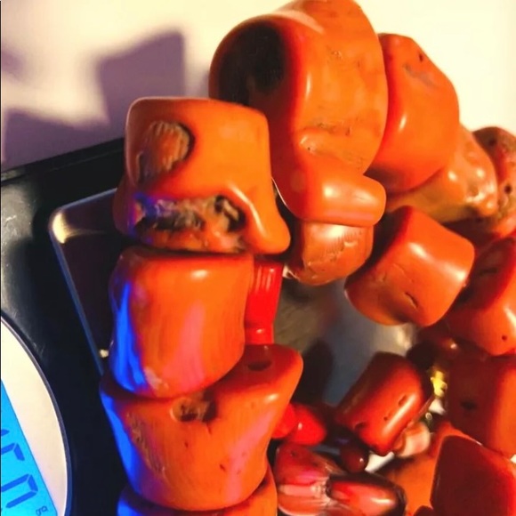 AUTH ANTIQUE Natural Undyed Red CORAL Necklace - Picture 9 of 11